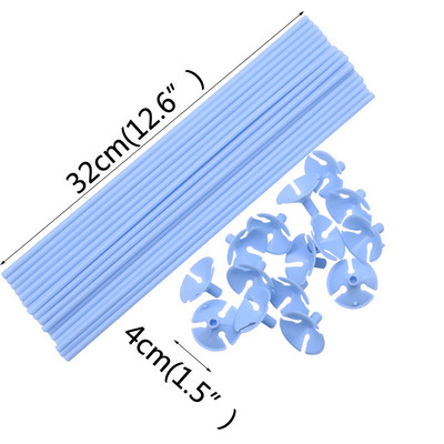 10/20/30/50 бр. 30 см латексова пръчка за балони Многоцветни пластмасови макарони Чаши за държач за балони за сватба, рожден ден, декорация Аксесоари
