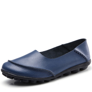 dobeyping 2021 Νέα casual γυναικεία παπούτσια Μαλακό γνήσιο δέρμα Γυναικεία φλατ Γυναικεία Loafers Slip-On Mother Shoe Plus Size 35-44