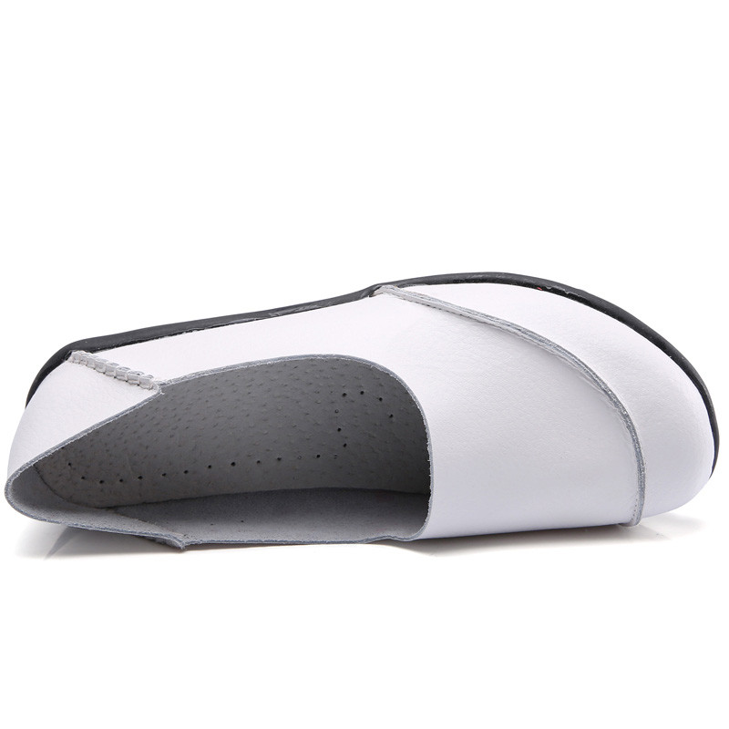 dobeyping 2021 Uued naiste vabaajajalatsid Pehmest ehtsast nahast naiste lamedad, soliidsed jalatsid, slip-on emakingad, suur suurus 35–44