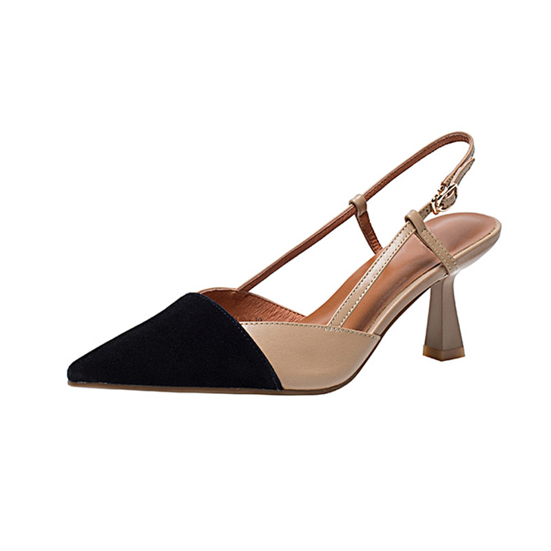 Sandale pentru femei Pantofi stiletto Toc mijlociu Sandale sexy cu vârf ascuțit 2023 Noua marcă Fad Rochie Pompe de vară Papuci de femeie