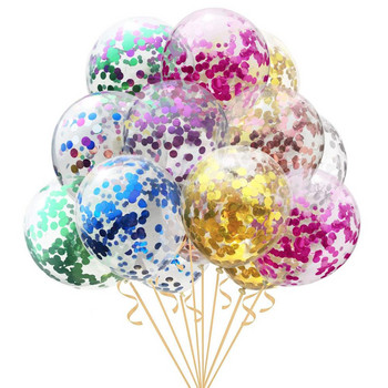 10/20 Star Confetti Balloons Metallic Confetti Latex Διαφανές μπαλόνι Baby Shower Γενέθλια Διακόσμηση Γάμου Μπάλα Globo