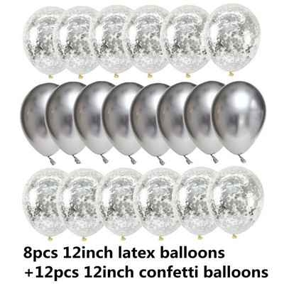 Baloni od 10/20 zvjezdica, konfeti, metalni konfeti, lateks, prozirni baloni, Baby Shower, rođendanska zabava, kuglica za dekoraciju vjenčanja Globo