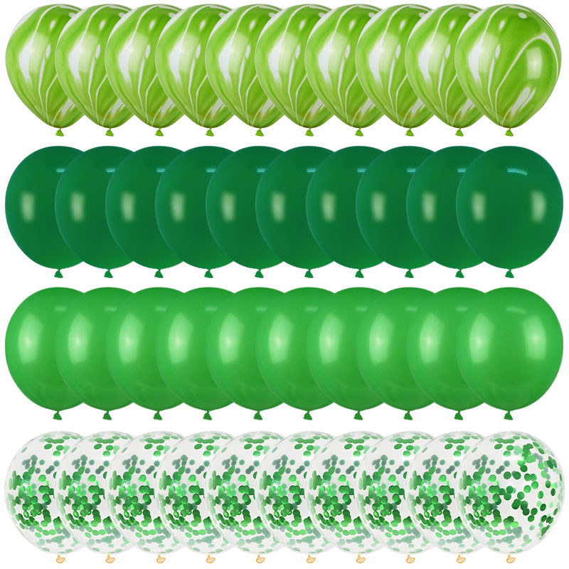 40 tk roheliste õhupallide komplekt metallist konfettide õhupallide džungli safari loomade sünnipäevapeo kaunistused lastele poistele beebidušš