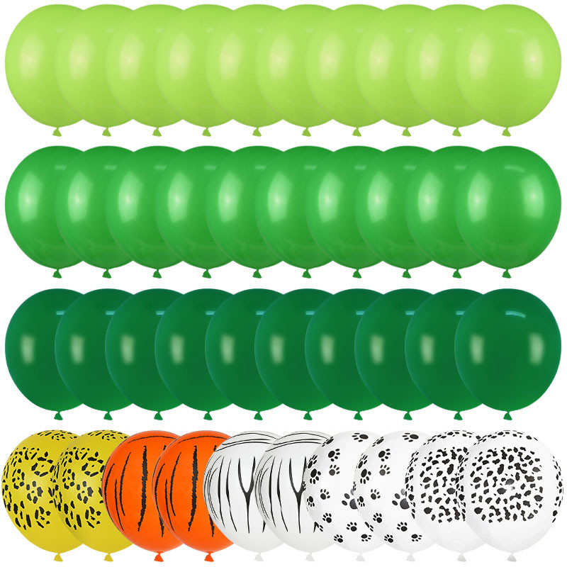 40 tk roheliste õhupallide komplekt metallist konfettide õhupallide džungli safari loomade sünnipäevapeo kaunistused lastele poistele beebidušš