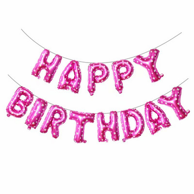 13db Boldog születésnapot dekorációs léggömbök rózsaszín kék betűs fólia lufi szett Születésnapi parti dekoráció Air Globos Balony jubileum