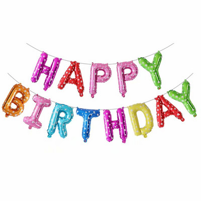 13db Boldog születésnapot dekorációs léggömbök rózsaszín kék betűs fólia lufi szett Születésnapi parti dekoráció Air Globos Balony jubileum