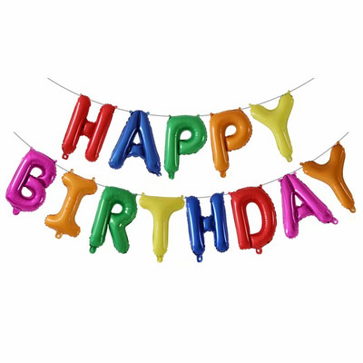 13db Boldog születésnapot dekorációs léggömbök rózsaszín kék betűs fólia lufi szett Születésnapi parti dekoráció Air Globos Balony jubileum