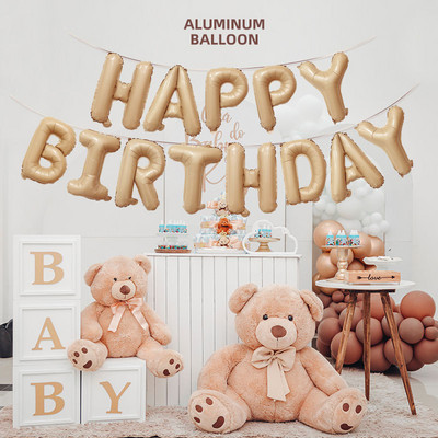 13 komada rođendanskih balona od roze zlatne folije, set balona sa slovima, ukrasi za sretan rođendan, karamel boje Globos, pribor za dječje zabave