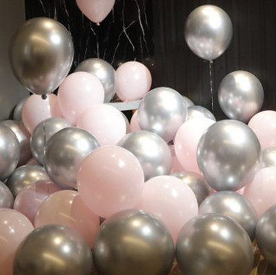 12tk/partii Roosa Lateks Balloon Chrome Red Hot Pink Hõbedane Metall Balloon Baby Shower Sünnipäevapeo Pulmadekoratsioonid Air Globos