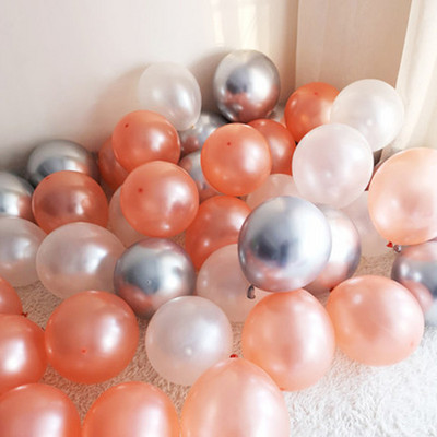 12tk/partii Roosa Lateks Balloon Chrome Red Hot Pink Hõbedane Metall Balloon Baby Shower Sünnipäevapeo Pulmadekoratsioonid Air Globos