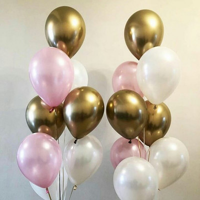 12tk/partii Roosa Lateks Balloon Chrome Red Hot Pink Hõbedane Metall Balloon Baby Shower Sünnipäevapeo Pulmadekoratsioonid Air Globos
