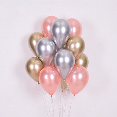 12tk/partii Roosa Lateks Balloon Chrome Red Hot Pink Hõbedane Metall Balloon Baby Shower Sünnipäevapeo Pulmadekoratsioonid Air Globos