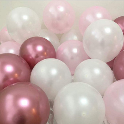 12tk/partii Roosa Lateks Balloon Chrome Red Hot Pink Hõbedane Metall Balloon Baby Shower Sünnipäevapeo Pulmadekoratsioonid Air Globos