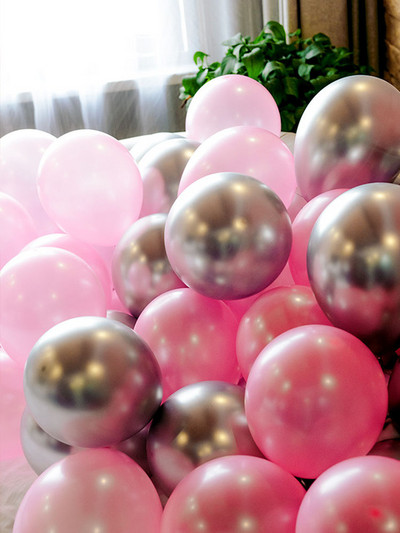 12tk/partii Roosa Lateks Balloon Chrome Red Hot Pink Hõbedane Metall Balloon Baby Shower Sünnipäevapeo Pulmadekoratsioonid Air Globos