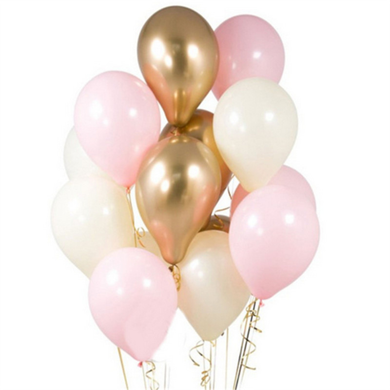 12tk/partii Roosa Lateks Balloon Chrome Red Hot Pink Hõbedane Metall Balloon Baby Shower Sünnipäevapeo Pulmadekoratsioonid Air Globos