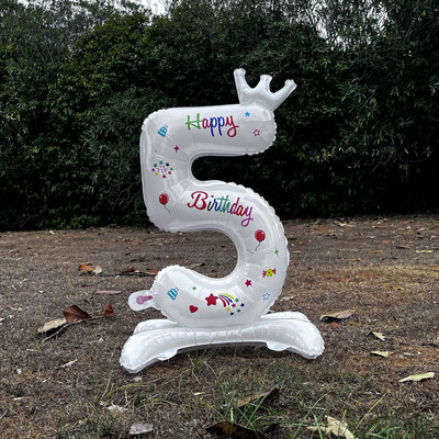 32 inchi Baloane aniversare ani coloană petrecere număr coroană sosire prima fată veselă banchet duș bebeluș