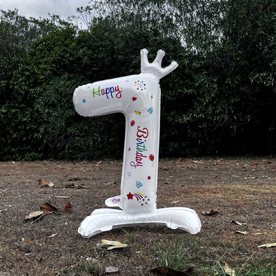 32 inchi Baloane aniversare ani coloană petrecere număr coroană sosire prima fată veselă banchet duș bebeluș