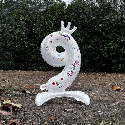 32 inchi Baloane aniversare ani coloană petrecere număr coroană sosire prima fată veselă banchet duș bebeluș