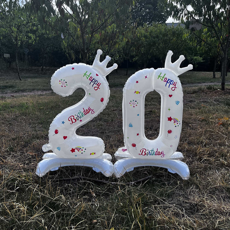 32 inchi Baloane aniversare ani coloană petrecere număr coroană sosire prima fată veselă banchet duș bebeluș