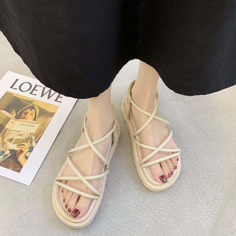 Sandale Populare noi sandale romane de plajă cu vârf rotund și fund plat pentru vara anului 2023