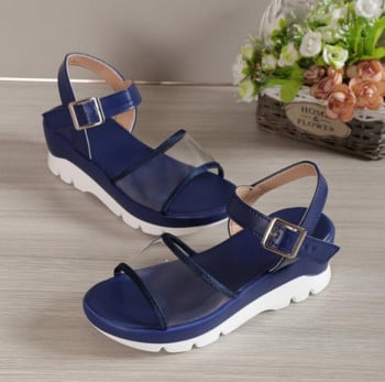 Σανδάλια Clear Pvc Wedges για Γυναικεία Σανδάλια Καλοκαιρινό Χοντρό Πάτο Αντιολισθητικά Σανδάλια Rome Sandalias Mujer Ελαφρύ λουράκι αστραγάλου Χοντρό σανδάλια πλατφόρμας