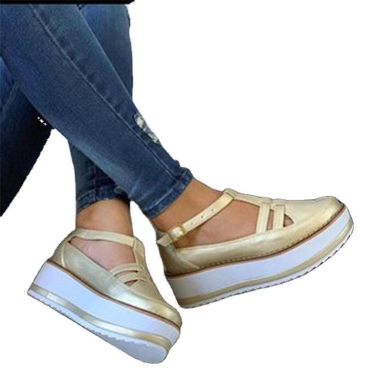 Reducere caldă sandale pentru femei cu cataramă cu cureaua pantofi de vară pantofi pentru femei cu platformă plată pantofi de modă jkm8