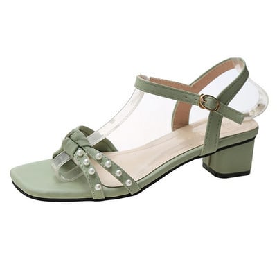 Sandale verde perle Moda femei Pantofi de vară Tocuri pentru femei 2023 Sandale pentru exterior pentru femei Cele mai vândute produse Sandale pentru femei