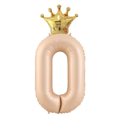 40 hüvelykes krémszínű léggömbök koronás fóliával 1 2 3 4 5 6 születésnapi esküvői parti dekoráció Babazuhany Air Helium Globos