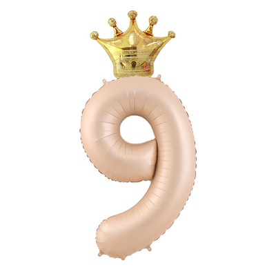 40 hüvelykes krémszínű léggömbök koronás fóliával 1 2 3 4 5 6 születésnapi esküvői parti dekoráció Babazuhany Air Helium Globos