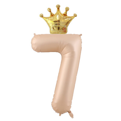 40 hüvelykes krémszínű léggömbök koronás fóliával 1 2 3 4 5 6 születésnapi esküvői parti dekoráció Babazuhany Air Helium Globos