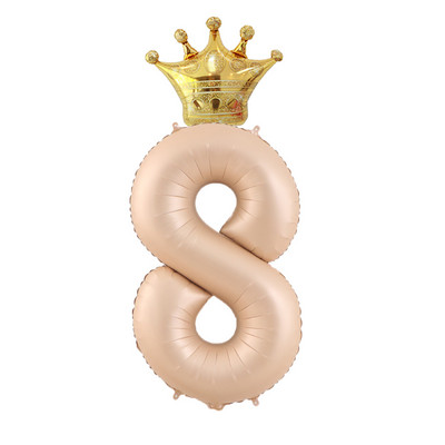 40 hüvelykes krémszínű léggömbök koronás fóliával 1 2 3 4 5 6 születésnapi esküvői parti dekoráció Babazuhany Air Helium Globos