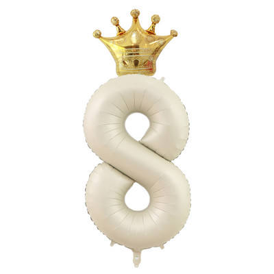 40 hüvelykes krémszínű léggömbök koronás fóliával 1 2 3 4 5 6 születésnapi esküvői parti dekoráció Babazuhany Air Helium Globos