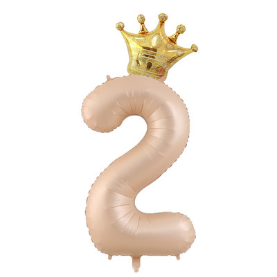 40 hüvelykes krémszínű léggömbök koronás fóliával 1 2 3 4 5 6 születésnapi esküvői parti dekoráció Babazuhany Air Helium Globos