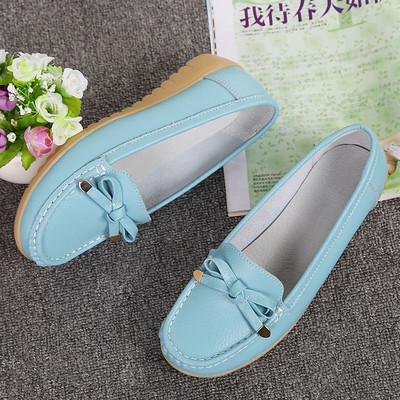 2022 Új női lapos, nagy méretű női valódi bőr cipő alacsony sarkú cipők női alkalmi balettcipők női naplopók