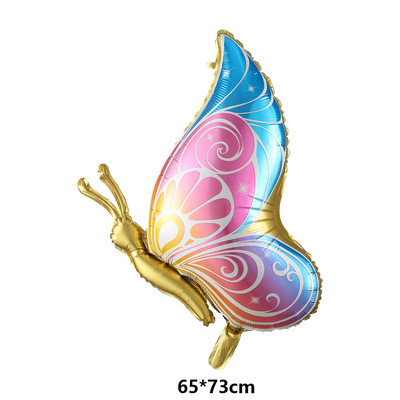 Μεγάλα μπαλόνια με φύλλο αλουμινίου πεταλούδα Πολύχρωμο μπαλόνι πεταλούδα Διακοσμήσεις γάμου γενεθλίων Baby Shower Globos Παιδικό παιχνίδι