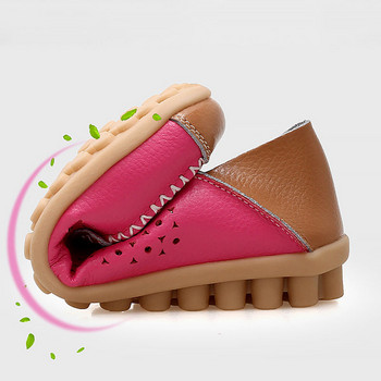 Обувки от естествена кожа Дамски модни летни мокасини Ежедневни дамски обувки с дишаща щампа Балетни равни обувки Дамски сандали