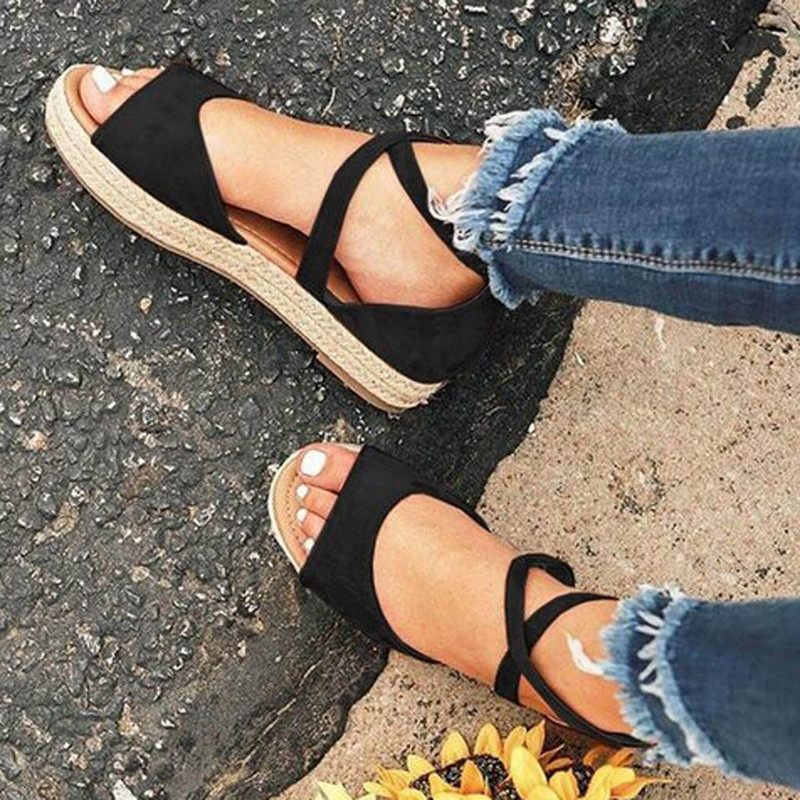 Női szandálok Nyári Peep Toe Platform szandálok Női Alkalmi Női Női Lapos Szandálok Római cipők Drop Shipping