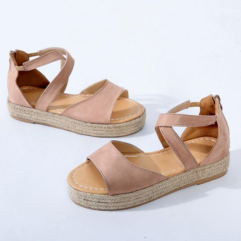 Női szandálok Nyári Peep Toe Platform szandálok Női Alkalmi Női Női Lapos Szandálok Római cipők Drop Shipping