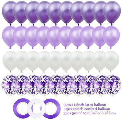 40db 12 hüvelykes lila latex levegős hélium léggömbök kislány születésnapi parti díszek gyerekeknek sellő felnőtteknek esküvő