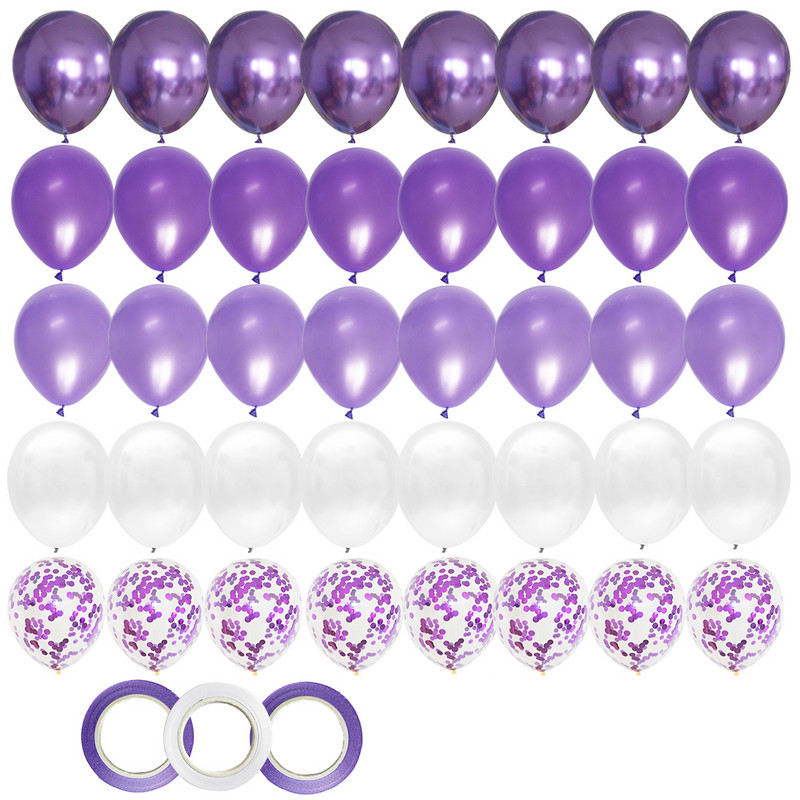 40db 12 hüvelykes lila latex levegős hélium léggömbök kislány születésnapi parti díszek gyerekeknek sellő felnőtteknek esküvő