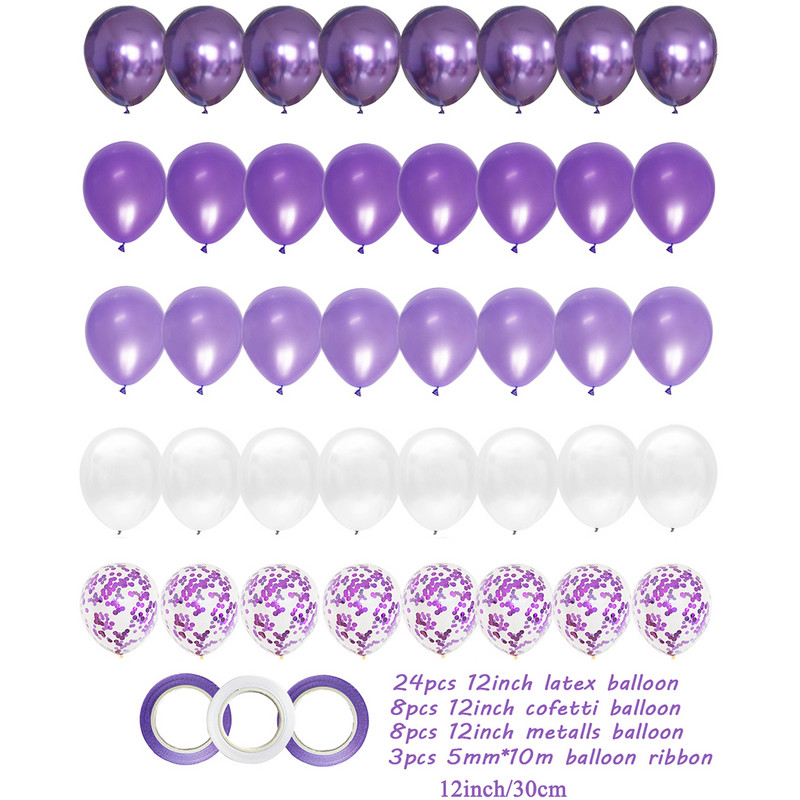 40db 12 hüvelykes lila latex levegős hélium léggömbök kislány születésnapi parti díszek gyerekeknek sellő felnőtteknek esküvő