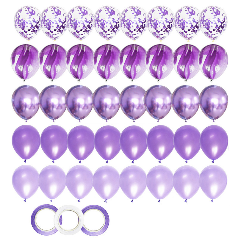40db 12 hüvelykes lila latex levegős hélium léggömbök kislány születésnapi parti díszek gyerekeknek sellő felnőtteknek esküvő