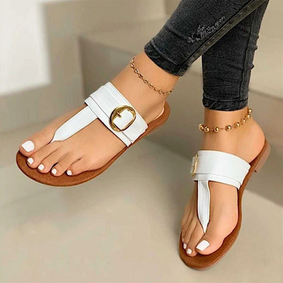 MCCKLE Sieviešu sandales Vasaras apavi Piesprādzes purngals Ikdienas sprādzes Sieviešu slaidi Modes Pludmales Apavi Sieviešu čības Jaunas Flip Flops