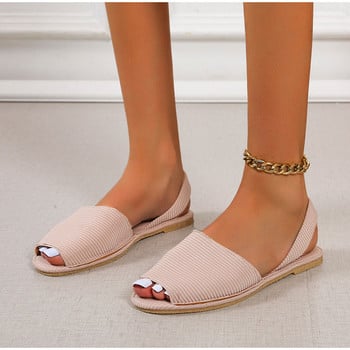 MCCKLE Καλοκαιρινά γυναικεία σανδάλια Peep Toe Flat παπούτσια Slip σε ρηχά γυναικεία υποδήματα Δύο κομμάτια Woman Sandalias 2022 Fashion Plus 43