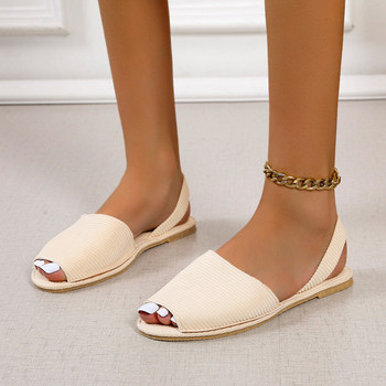 MCCKLE Καλοκαιρινά γυναικεία σανδάλια Peep Toe Flat παπούτσια Slip σε ρηχά γυναικεία υποδήματα Δύο κομμάτια Woman Sandalias 2022 Fashion Plus 43