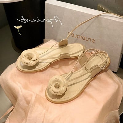 Sandale de damă 2022 de vară pantofi plati pentru damă, la modă elegantă, Camelia, confort cu cureaua la gleznă, sandale de femeie, sandale de femeie