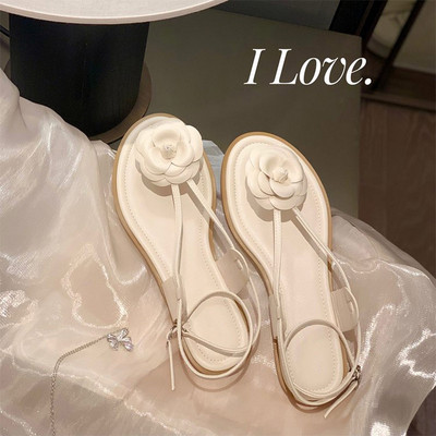 Sandale de damă 2022 de vară pantofi plati pentru damă, la modă elegantă, Camelia, confort cu cureaua la gleznă, sandale de femeie, sandale de femeie