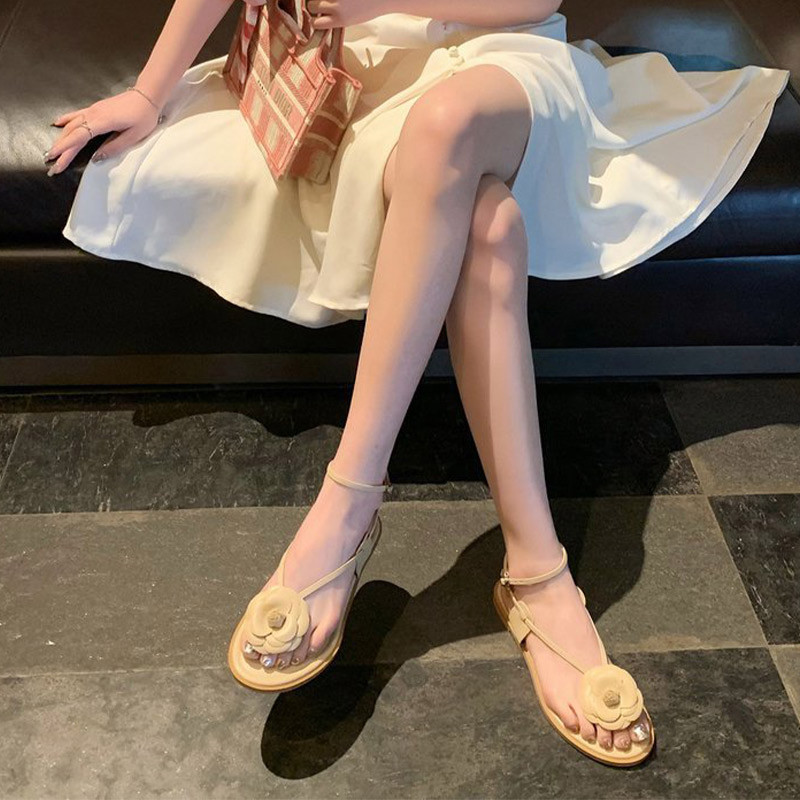 Sandale de damă 2022 de vară pantofi plati pentru damă, la modă elegantă, Camelia, confort cu cureaua la gleznă, sandale de femeie, sandale de femeie