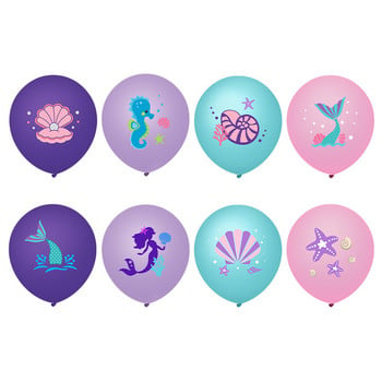 Mermaid Latex Balloons Confetti Air Helium Globos Επιτραπέζια σκεύη μιας χρήσης για 1ο παιδικό κορίτσι με θέμα Γοργόνα Διακόσμηση πάρτι γενεθλίων