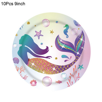 Sirena Latex Baloni Konfeti Air Helium Globos Jednokratno posuđe za prvu djecu Djevojčica Dekoracija za rođendansku zabavu na temu sirene